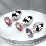 2 Pcs Metal Butt Anal Trainer Jewel Butt Plug Kit S & M Woman Men For Beginners Medium/Small Anal Plug Set