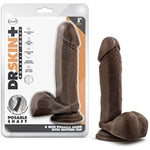 Dr. Skin Plus - 8 Inch Realistic Posable Dildo With Balls - Suction Cup Base For Hands Free Play And Harness Compatible - Triple Density And Flexible Sex Toy For Him Her Couples
