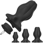 Hollow Anal Plug Set With Matched Stopper Anal Plug Thread Butt Plug Sex Toys Ass Tunnel Silicone Flower Hollow Anal Plug S/M/L Trainer Anal Plug Stretcher Kits Adult Sex Toy