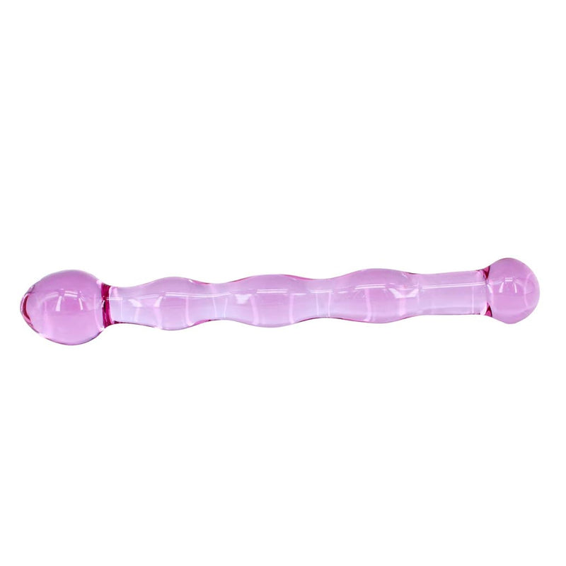 Elite 10 Inches Ghost Glass Pleasure Wand, Glans Stimulator Head Glass Dildo With Smooth End Anal Plug, Light Purple