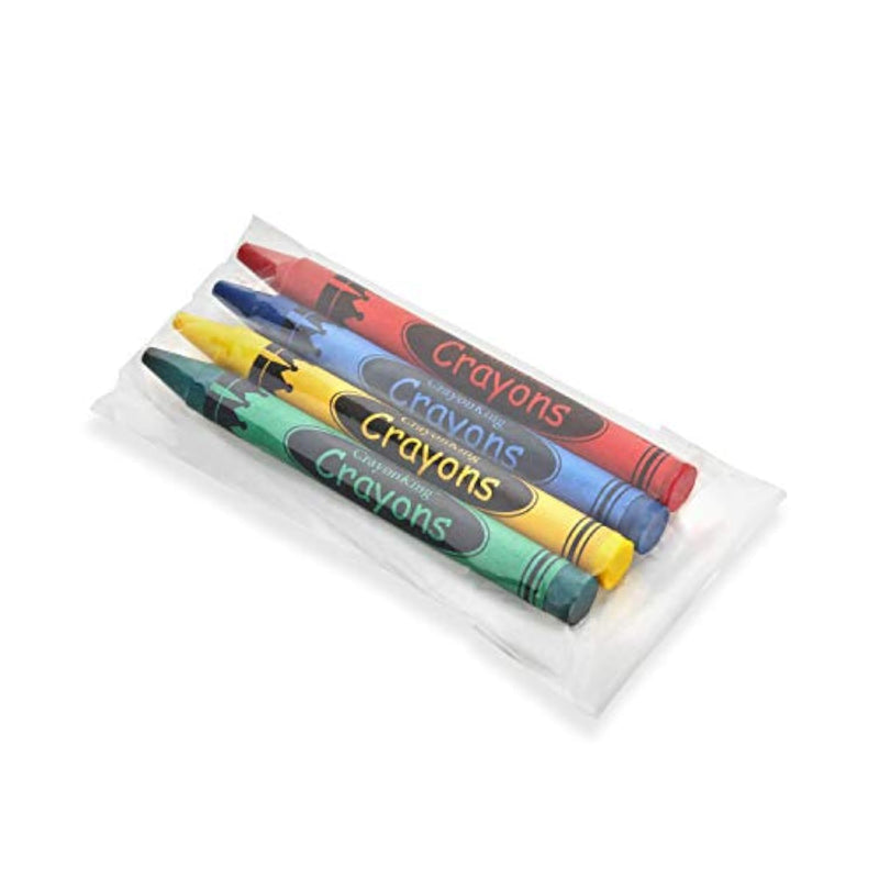 Bulk Crayon Set, 1000 Pieces, 250 Individually Wrapped 4-Packs