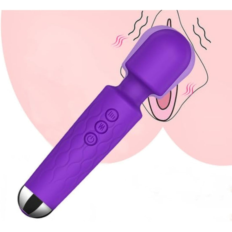 Vibrator Wand Rechargeable, Clitoral Stimulator G Spot Vibrators With 20 Patterns & 8 Speeds, Personal Cordless Wand Massager, Quiet & Waterproof Adult Sex Toys For Couples Women Pleasure Tools (A)
