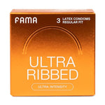 Ribbed Condoms For Men,Texture Natural Latex Condoms With Sillicone Lubricant, Ultra Sensitive Safe Sex Protection–2.12-Inch/54 Mm Diameter (3Count)