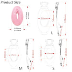 Inverted Chastity Cage Silicone Adult Sex Toys For Sissy Male. Chastity Devices Realistic Vaginal Appearance,With 3 Sizes Chastity Clips Bondage Gear Accessories Male Chastity Cage(Pink)
