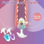 3Pcs Anal Plug Set, Liquid Silicone Butt Plugs With Luxury Crystal Glass Balls, G-Spot & Prostate Stimulation, T-Base For Safe Use, Large, Medium, Small, Suitable For Couples, Gay, Men & Women