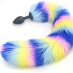 Anal Plug Mixed-Color Fox Tail 15.74-Inch-Long Sexual Anus Tail Black Butt Plug Cosplay Game Sex Toy For Women Men