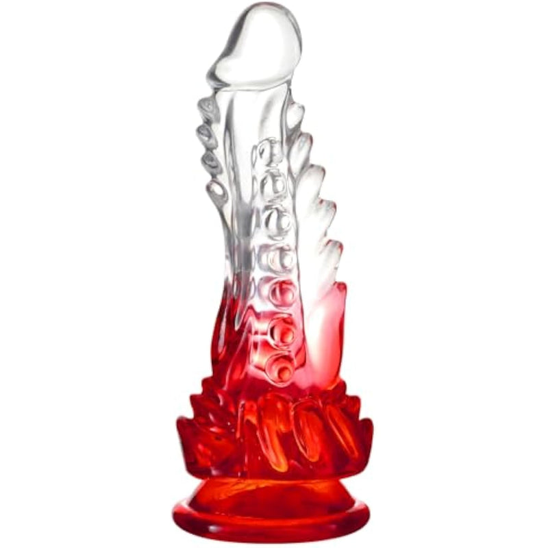 Monster Dildo,6.7 Inch Small Dildo With Strong Suction Cup,Jelly Dildo Clear-Red Gradient Dildo Adult Toys For Beginner Women