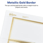 40 Matte White Postcards with Metallic Gold Borders, Printable Laser & Inkjet