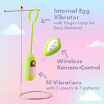 Play With Me Blooming Bliss 4 Piece Adult Sex Toy - Mini Clitoral Massage Wand/Egg Vibrator With Wireless Remote, Usb Travel Friendly Charging, Finger Loop Attachment, Couples - Green