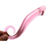 Pink Glass Crystal Wand Curved Glass Dildo Glass Anal Plug G-Spot Wand Anal Dildo Massage Wand Glass Sex Toy
