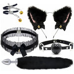 Tail Plug Butt Plug Tail Anal Plug Sex Toys 5Pcs/Set Stainless Steel Anal Plug With Tail For Women Costume Cosplay Butt Plug With Tail