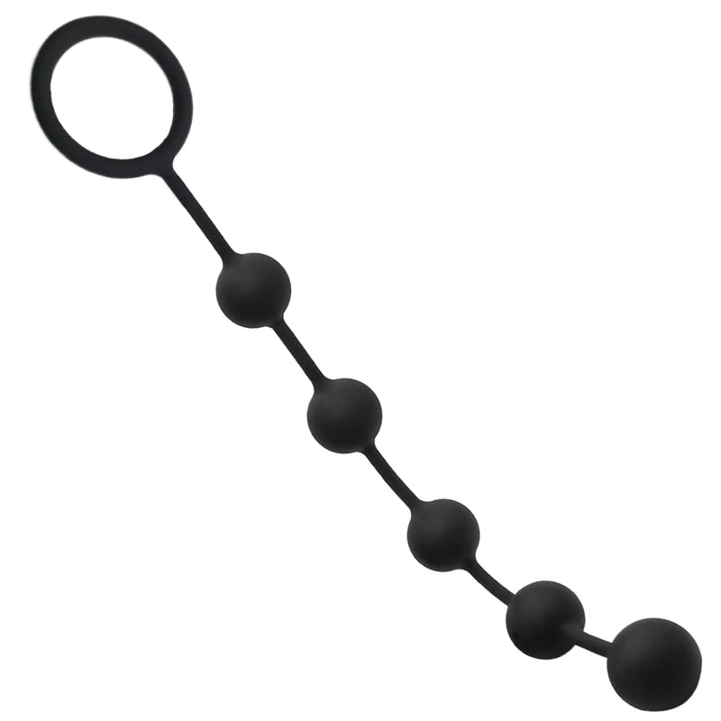 Anal Beads Butt Plugs With 5 Anal Balls Silicone Adult Sex Toys Silky Smooth Anal Chain Prostate G-Spot Stimulator Vaginal Anus Dilator For Men Women (L)