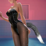 Sexy Fox Tails Plug Tail Butt Plugs with 3 Interchangeable Metal Analplugs for Cosplay and Role Play