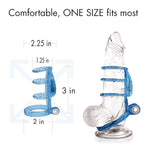 Sl-V2-3 Vibrating Dual Vibrating Cock Cage, Blue