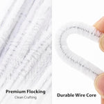 200 Pcs White Pipe Cleaners, Chenille Stems for DIY Crafts & Flower Making