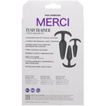 Doc Johnson Merci - Tush Trainer - 3 Piece Silicone Set - Medium, Large, Extra Large - Curved Base for Comfort - for Adults Only, Black