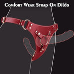 Strap On Dildo, Sex Toy - Strap On Harness Fits Various Sizes Of Dildoes, 3 Different Sizes Of Metal O-Rings For Each Position (2 Sets Of 6 O-Rings Total), Perfect For Lesbian And Gay Couples (Red)