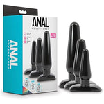 Anal Adventures Basic Plug Kit Set Of 3 Butt Plugs, Sex Toy For Men, Sex Toy For Women, Black