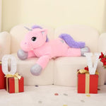 24" Big Unicorn Stuffed Animal, Giant Animal Plush Pillow Unicorn Body Hugging Pillow For Girls, Gift For Christmas Birthday Valentine'S Day