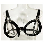 Leather Breast Sex Bondage Restraints, B To D Cup Boobs Sexy Harness For Women Body, Bdsm Sexy Nipple Clamps Pussy Clamps With Chain Non-Piercing