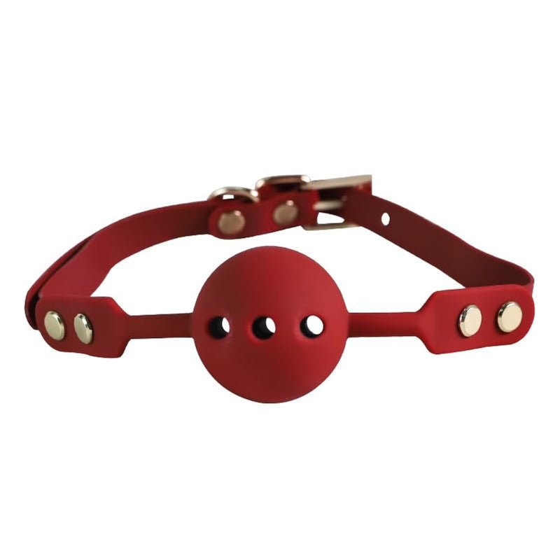 Silicone Ball For Moouth Sex Hollow Mouth Gag Breathable Gag Adjustable Strap Mouth Gag For Adult Sex Toys Bondage Gear & Accessories For Women Couples Red