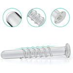 Crystal Clear Glass Anal Plug - Transparent Butt Plug With Textured Design For Enhanced Stimulation, Sensual Massage Adult Toy For Couples, Men, And Women (M)
