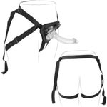 Harness & Strap-On Set, 6.7 Inch Realistic Clear Dildo Adult Sex Toy Female Masturbation Women Lesbian Beginner (S)