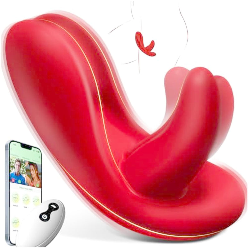 Tongue Oral Remote Control Wearable Vibrator, Couples Women Adult Sex Toys Games, App Mini Panty Vibrator Clitoral Vaginal Stimulator, 10 Vibrations Couple Female Kinky Sex Toy Game Play