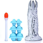 9.5" ?Zerger? Ovipositor Dildo With Suction Cup, Anal Plug With Egg Models, Anal Training Set Sex Toy, Aliensilver