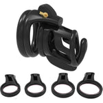 Mens Chastity Cage With 4 Rings Cock Cage, Lightweight Chastity Cage Body-Stainless Steel Penis Cage For Men Invisible Lock Adult Abstinence Penis Bondage Adult Sex Toy (Black)