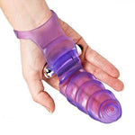 Double Finger Banger Vibrating G Spot Glove, Vibrating Finger Sleeve with Textured Design and Stretch Fit