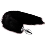 Butt Plug Tail Anal Sex Toys, Anal Butt Plug Artificial Fiber Fur Tail Toys Stainless Steel But Plug Butt Toys Sex Toys For Women Cosplay Adult Sex Toys For Women (Black)