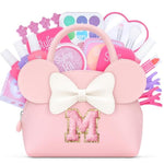 Pretend Makeup Kit For Toddlers Kids- 21Pcs Make Up Toys With Initial Toddler Purse - Birthday Gifts For 3 4 5 Years Old Girls Vanity Set Christmas Birthday Gift Pink M
