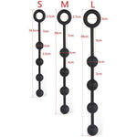 1PC Big Silicone Anal Plug Anal Beads Unisex Butt Plug Expander Toys with 4 Balls (L)