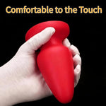 Big Red Butt Plug Anal Adult Sex Toys, Dual-Use Liquid Silicone Soft Anal Butt Plug Dildo Suction Cup Stretcher Anal Play Sex Toys for Beginners to Advanced Users (Large)