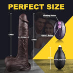 8.46" Black Squirting Dildo Realistic Ejaculating Toy, Silicone Real Skin Ejaculating Dildo With 7 Vibrating Modes, Curved Electric Penis For G-Spot Anal Play, Sex Toys For Women Men