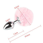 Stainless Steel Hypoallergenic Anal Plug Starter Kit for Women and Men with Graduated Sizes and Synthetic Furs Bunny Tail