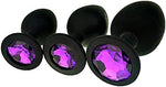 3-Piece Silicone Jeweled Anal Plug Set, 3 Sizes, Anal Trainer for Couples