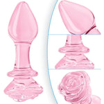 Glass Butt Plug Set 3 Pcs Anal Dilator With Flower Base Anal Trainer Beginners Anal Plug For Anal Training Adult Anal Sex Toys For Men Women Couples