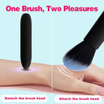Mini Vibrator 2-in-1 Dual Electric Makeup Brush & Powerful Bullet Vibrator Women, Discreet Quiet Rechargeable Waterproof Personal Massager G-Spot Clitoral Stimulator Couples Travel Sex Toy