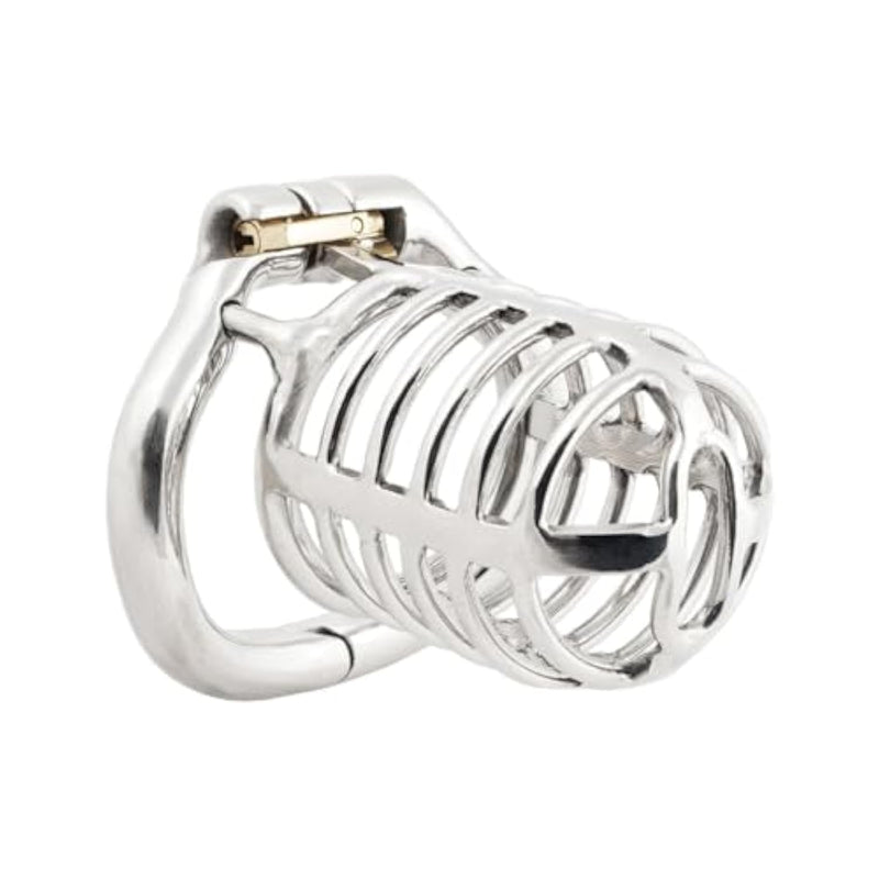 Long Size Men'S Metal Chastity Device Ergonomic Design Hinged Ring Cock Cage Penis Lock Adult Game Sex Toys K1650 50Mm