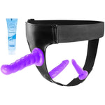 -Strap On Dildo Wearable Kit Sex Harness With 2 Removeable Dildo, Anal Plug Sex Toys For Female Masturbation Sm Adult Sex Toys For Women Couples Lesbian (Purple, 3)