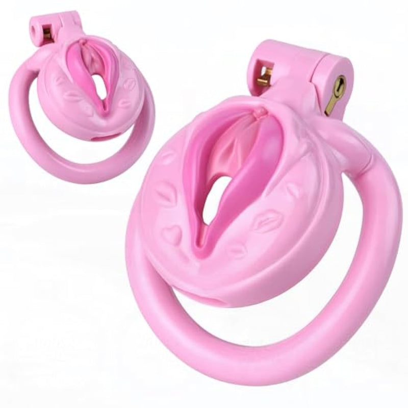Male Chastity Device Small Chastity Cage Mini Resin Penis Cage Sex Toys For Men With 4 Different Size Rings And Invisible Lock Adult Sex Toys For Male Couples