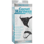 Doc Johnson Vac-U-Lock Platinum - Corset Harness with Vac-U-Lock Plug and 3 Different Sized O-Rings - Compatible with O-Ring and Vac-U-Lock Dildos - Accomodates Up-To 60" Waist