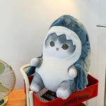 9.8 Inch Shark Cat Plush Toy Stuffed Animal Doll, Kawaii Shark Cat Plush Pillow Toy,Christmas Halloween Birthday Gifts For Kids (Gray)