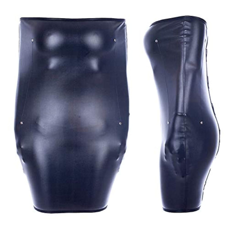 Mummy Costume Mermaid Restraint Legs Adjustable Leather All-Inclusive Bag Fetish Sex Bondage Kit (L:Height:68.9-72.8 Inch;Weight:143.3-176.3 Ib, Black3)