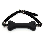 Silicone Bone Gag Bdsm Adult Sex Toy Dog Slave Play Game Toy (Black)