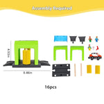 Car Wash Station Playset Toy For Wooden Train Track,Creative City Washer Scenes Pretend Play Toy Vehicles Train Accessory Preschool Learning Educational Toys For Toddlers Kids