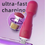 Mini Wand Massager with Strong Power Travel Size Compact Quiet Portable Massager Long Battery Life Clitoral Nipple Clitoris Stimulator Waterproof Silicone Rechargeable Couples Vibrator Sex Toys