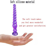 Super Long Anal Beads,Long Anal Beads Vaginal G-Spot Deep Stimulation Dildo Anus Masturbation Massage Butt Plug With Strong Suction Cup Anal Beads Butt Plugs Anal Plug For Women Men (Purple)